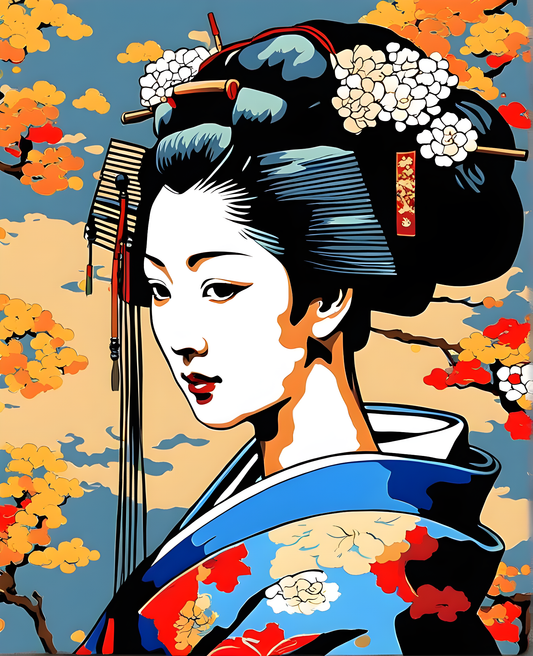 Japanese Geisha (1) - Van-Go Paint-By-Number Kit