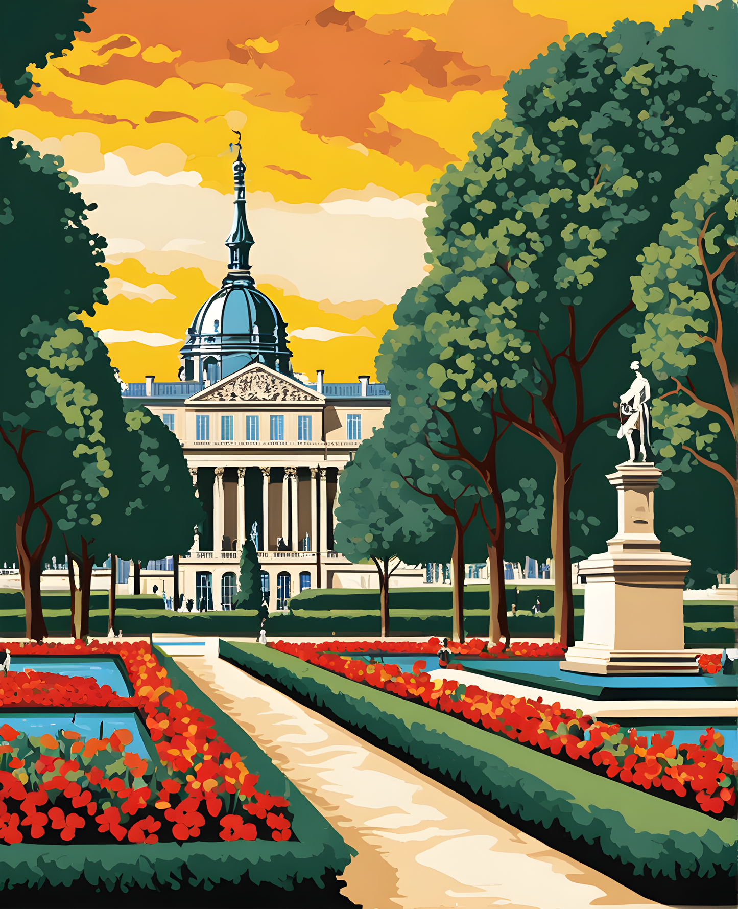 Paris Collection OD (40) - Jardin des Tuileries - Van-Go Paint-By-Number Kit