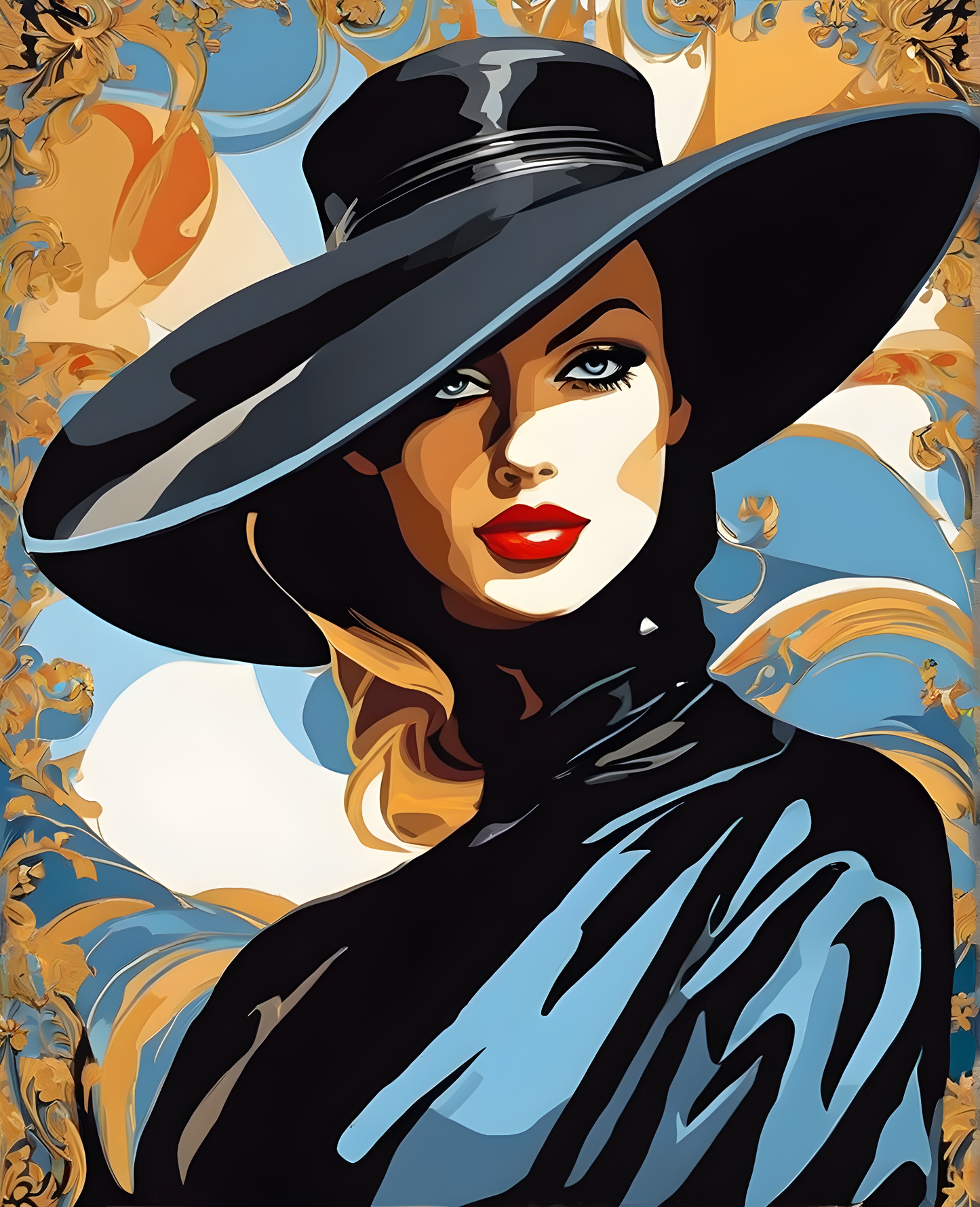 Lady with a Black Hat PD (4) - Van-Go Paint-By-Number Kit