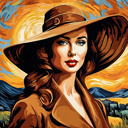 Lady with a Brown Hat PD (3) - Van-Go Paint-By-Number Kit