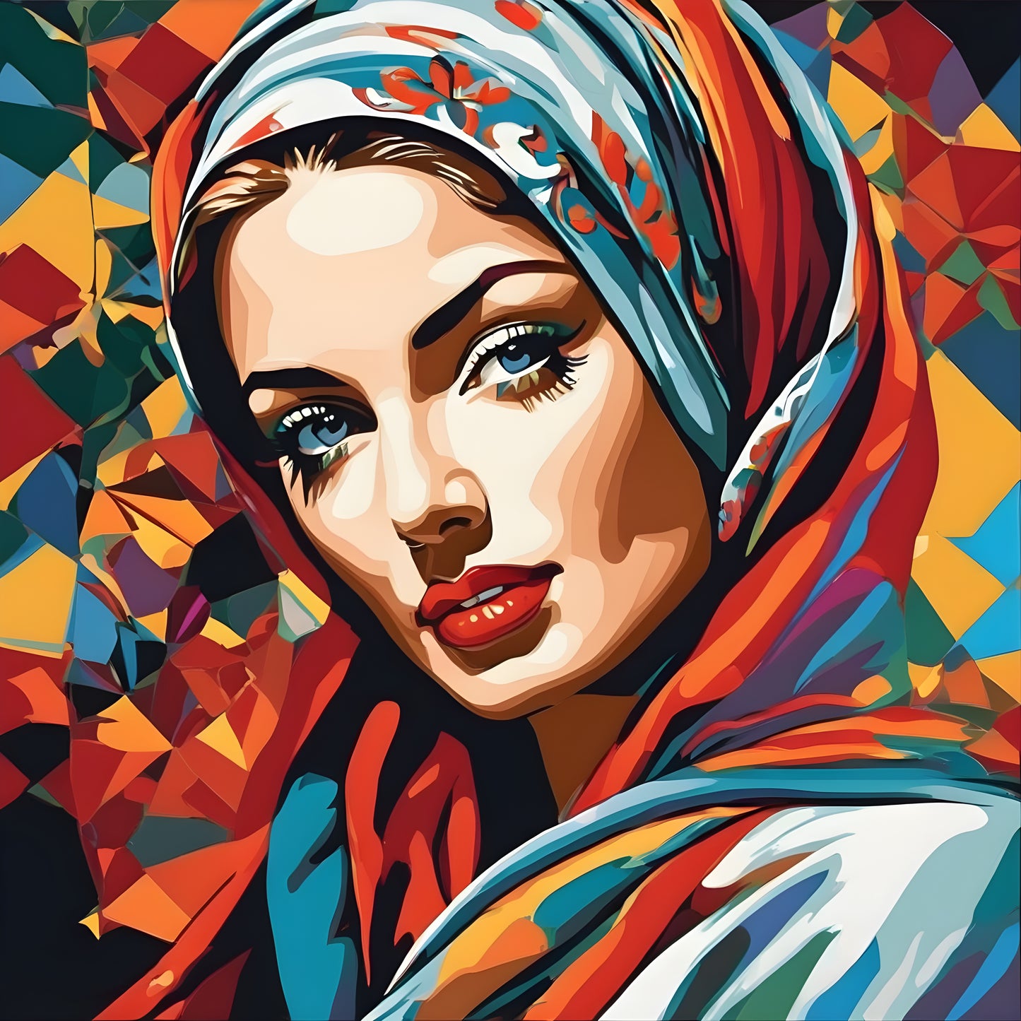 Lady with a Head Scarf PD (6) - Van-Go Paint-By-Number Kit