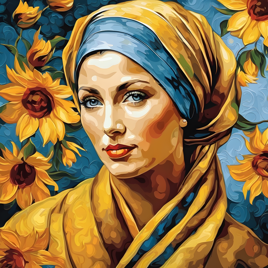 Lady with a Head Scarf PD (8) - Van-Go Paint-By-Number Kit