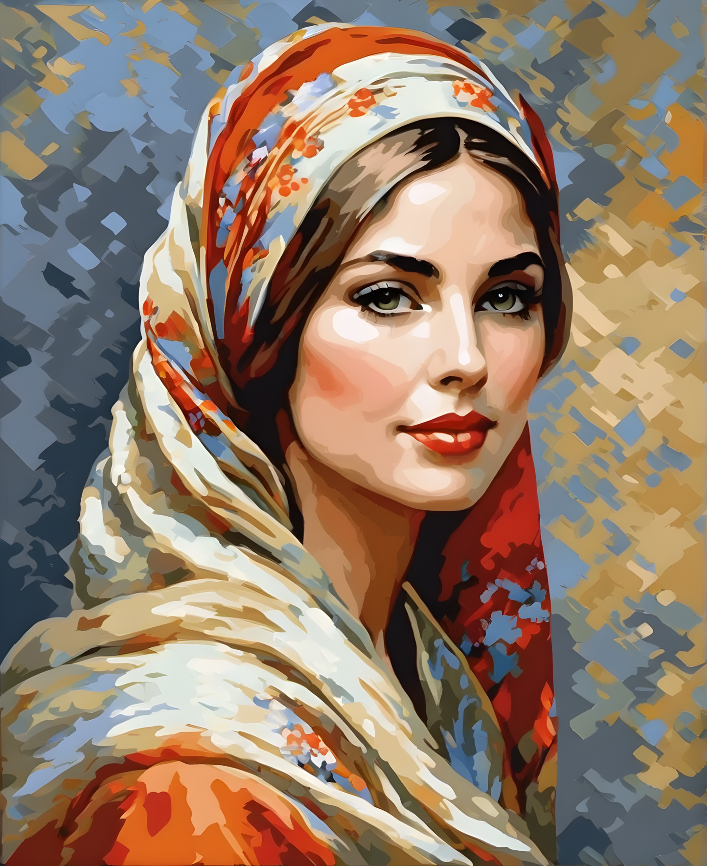 Lady with a Head Scarf PD (17) - Van-Go Paint-By-Number Kit
