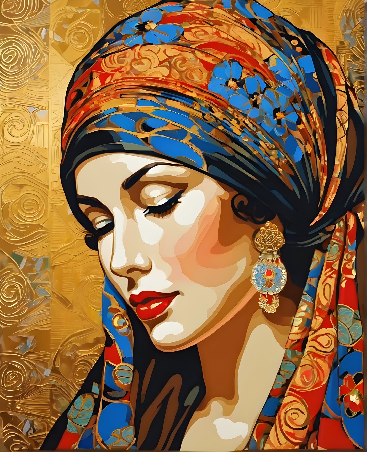Lady with a Head Scarf PD (4) - Van-Go Paint-By-Number Kit