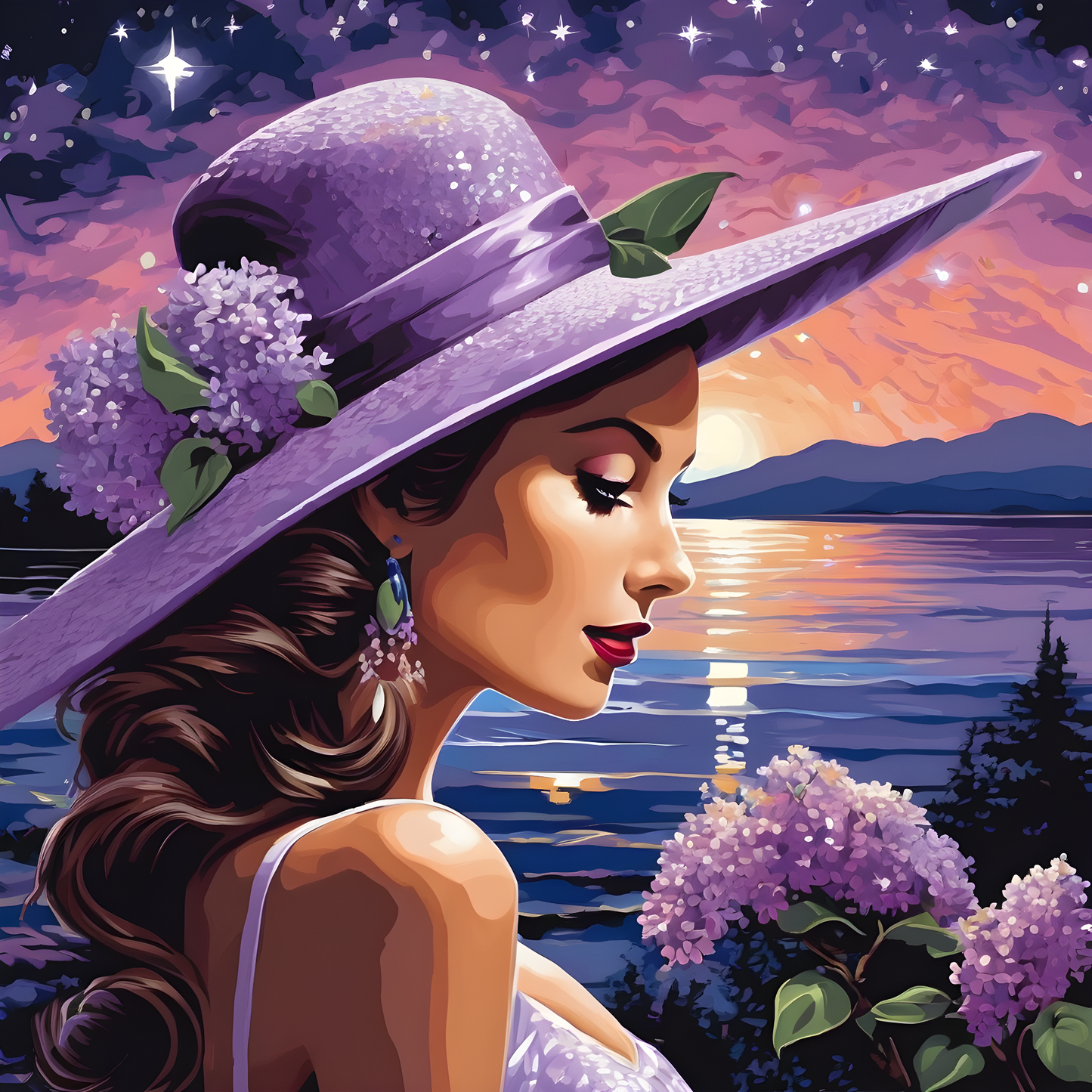 Lady with a Lilac Hat PD (7) - Van-Go Paint-By-Number Kit