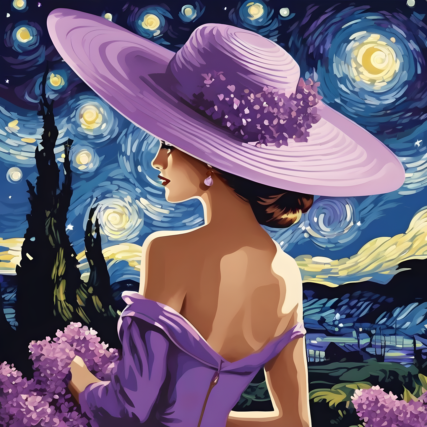 Lady with a Lilac Hat PD (9) - Van-Go Paint-By-Number Kit