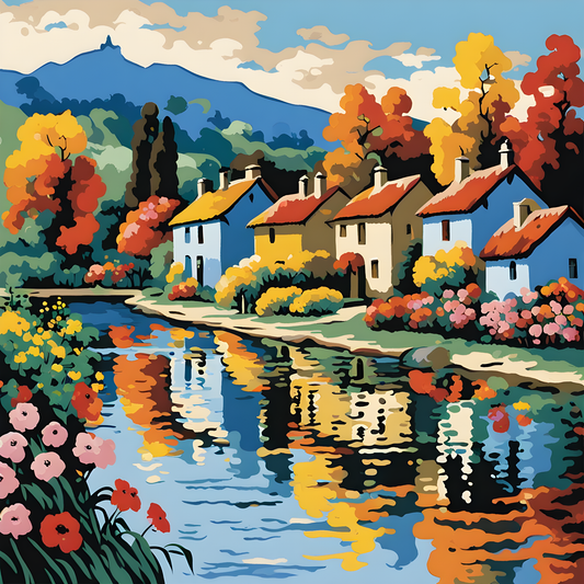 Lakeside Floral Village - Van-Go Paint-By-Number Kit