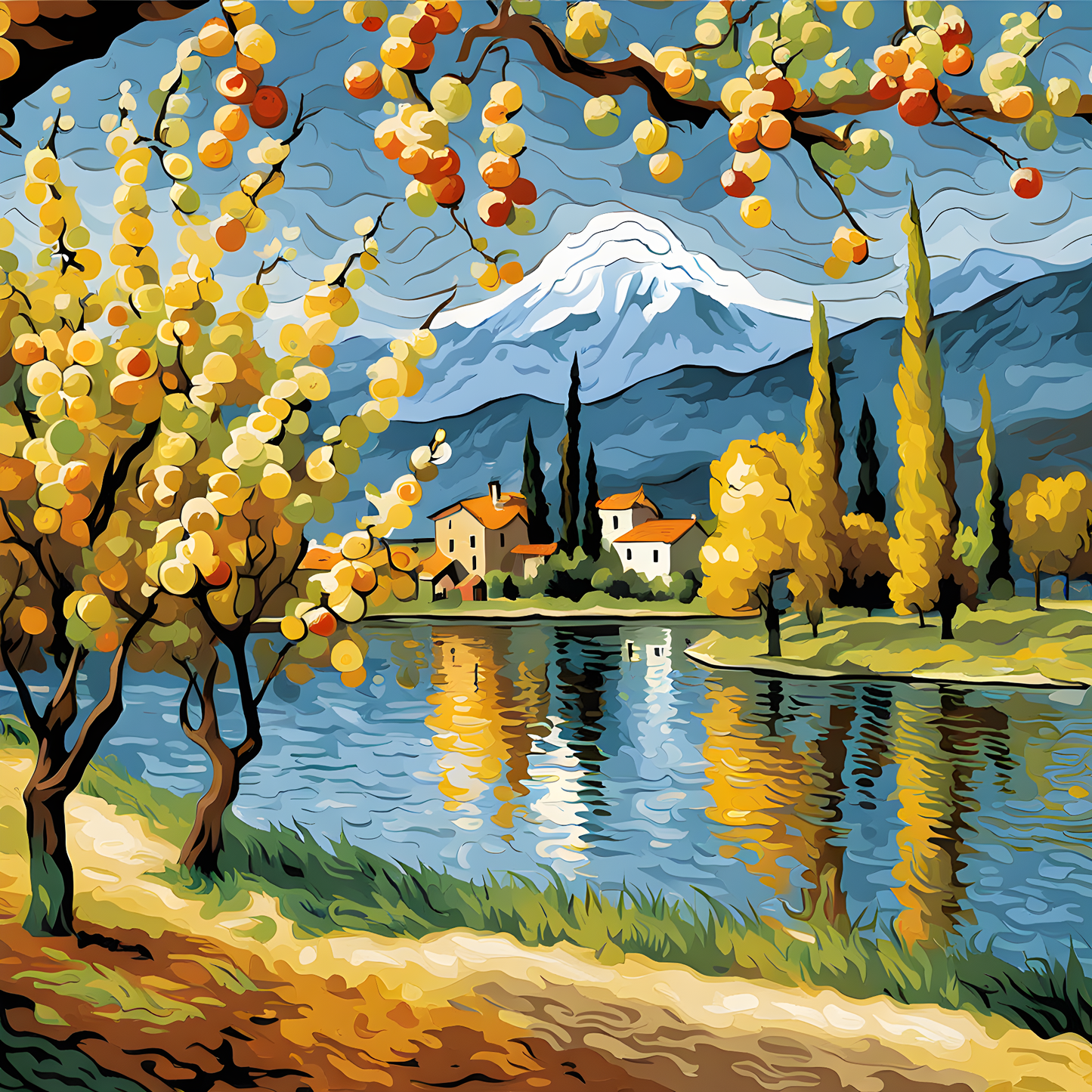Lakeside Fruit Trees - Van-Go Paint-By-Number Kit