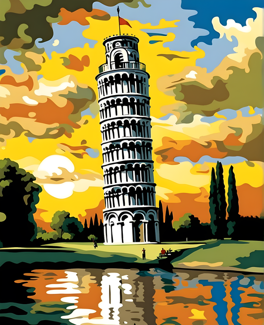 Leaning Tower of Pisa, Italy Collection PD (4) - Van-Go Paint-By-Number Kit