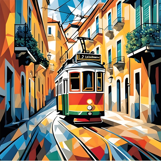Lisbon Tram (2) - Van-Go Paint-By-Number Kit