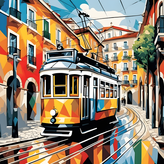 Lisbon Tram (1) - Van-Go Paint-By-Number Kit