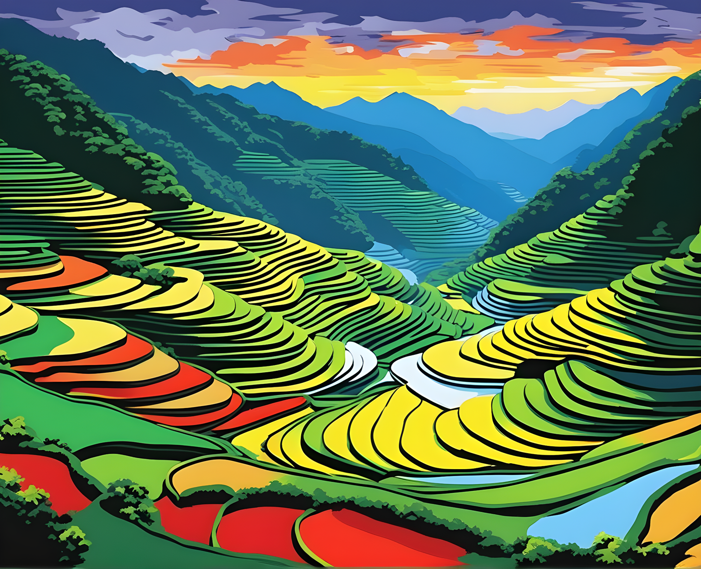 Amazing Places OD (429) - Mù Cang Chải, Vietnam - Van-Go Paint-By-Number Kit