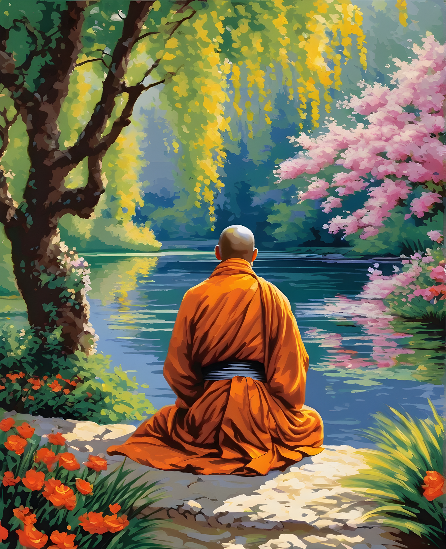Meditating Monk PD (1) - Van-Go Paint-By-Number Kit