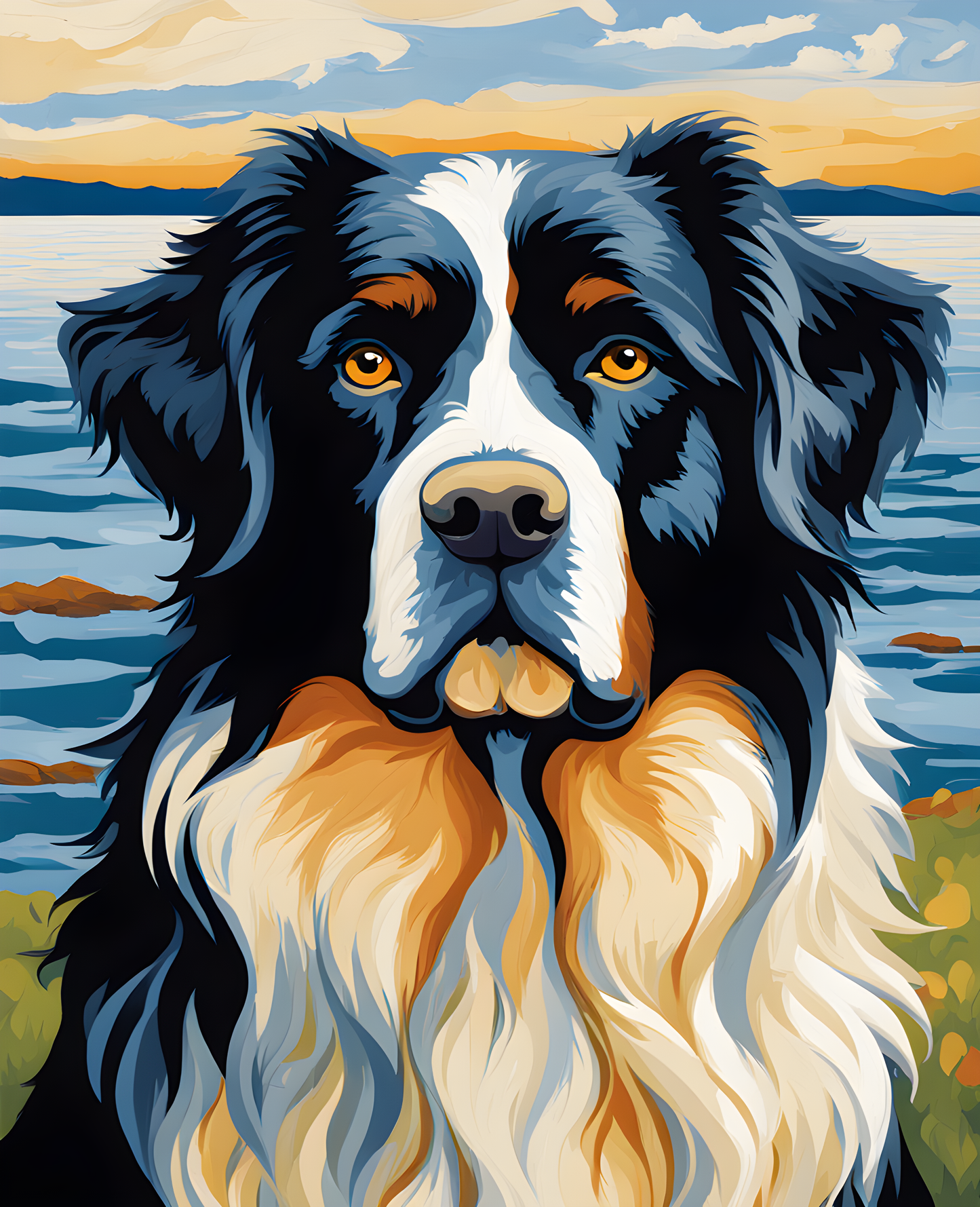 Newfoundland Dog PD (3) - Van-Go Paint-By-Number Kit
