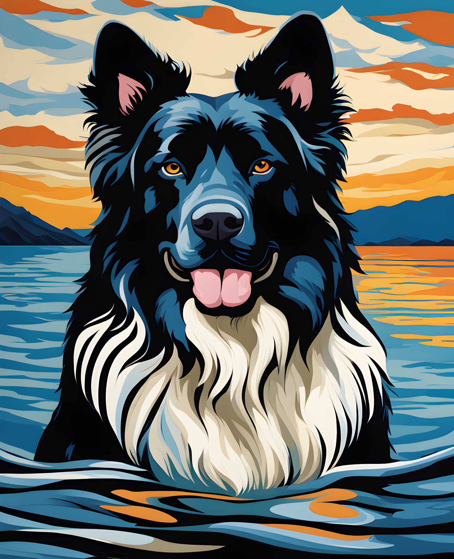 Newfoundland Dog PD (2) - Van-Go Paint-By-Number Kit