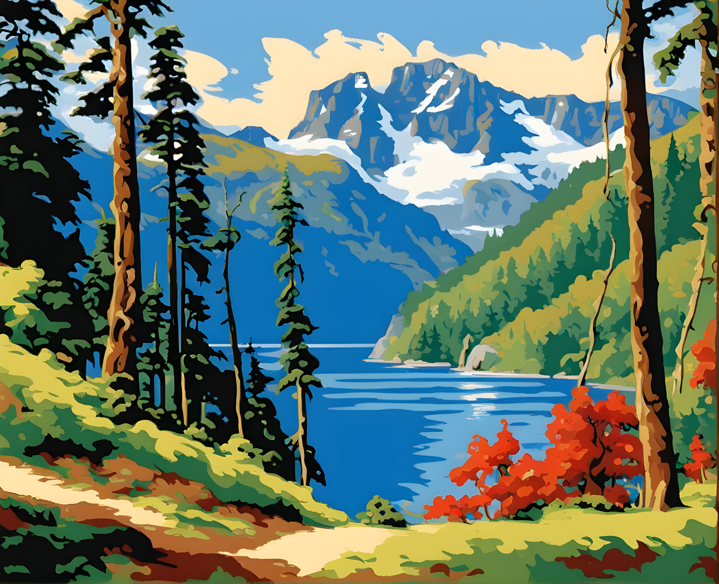 National Parks Collection PD (23) - Olympic Park, USA - Paint-By-Number Kit