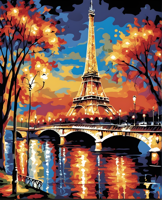 Paris Collection OD (18) - Eiffel Tower Lighted - Van-Go Paint-By-Number Kit