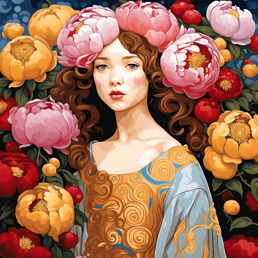 Peony girl (4) - Van-Go Paint-By-Number Kit