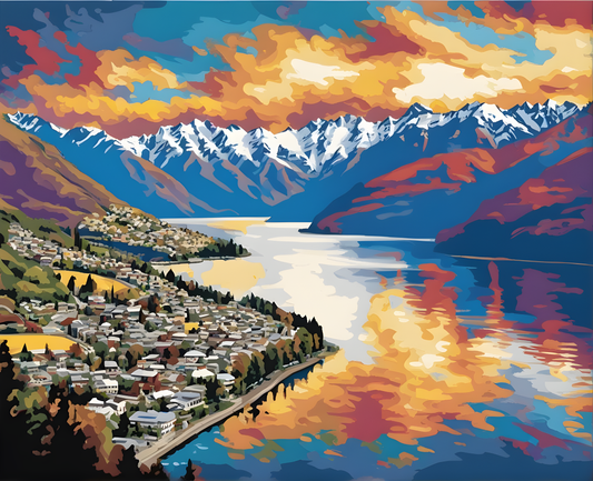 Amazing Places OD (241) - Queenstown, New Zealand - Van-Go Paint-By-Number Kit