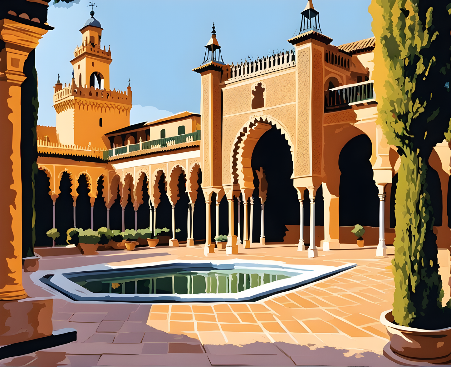 Castles OD - Real Alcazar of Seville, Spain (66) - Van-Go Paint-By-Number Kit