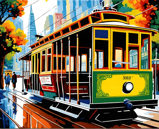 San Francisco Cable Car (4) - Van-Go Paint-By-Number Kit