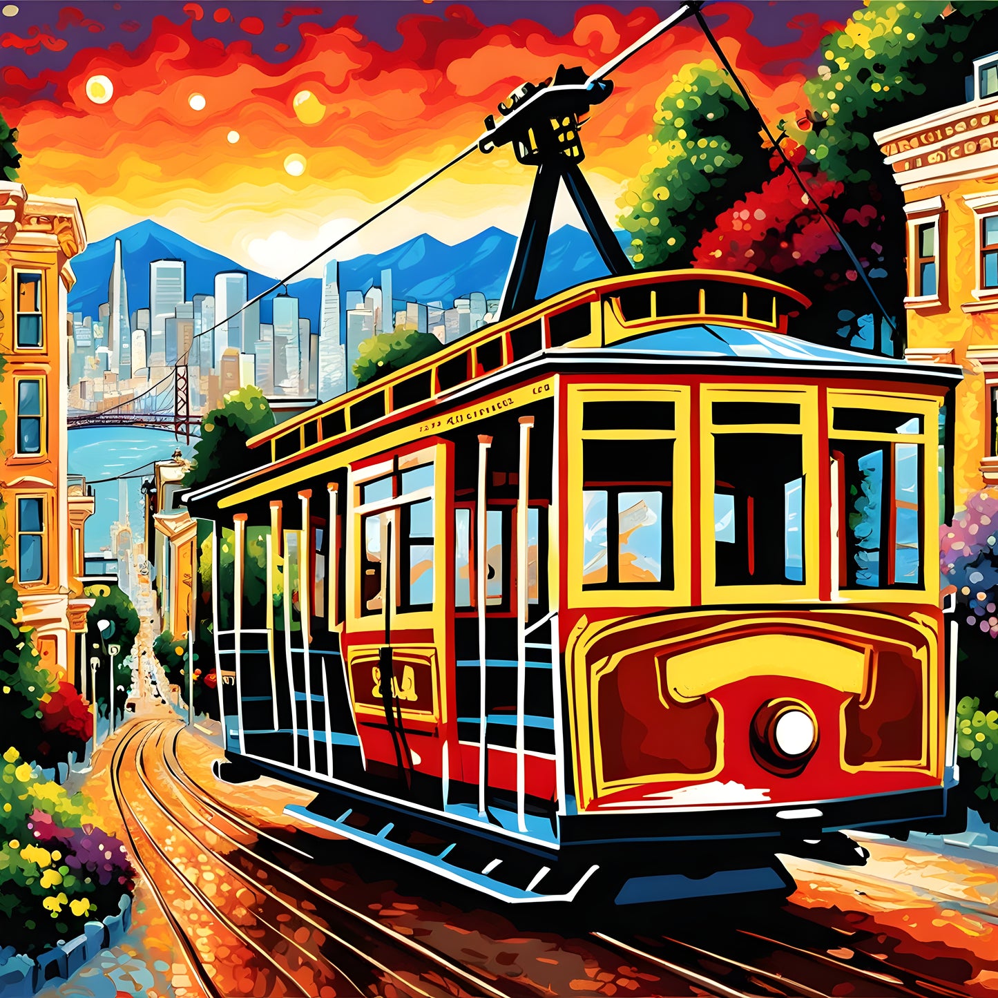 San Francisco Cable Car (1) - Van-Go Paint-By-Number Kit