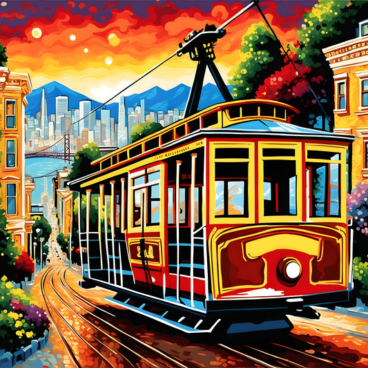 San Francisco Cable Car (1) - Van-Go Paint-By-Number Kit