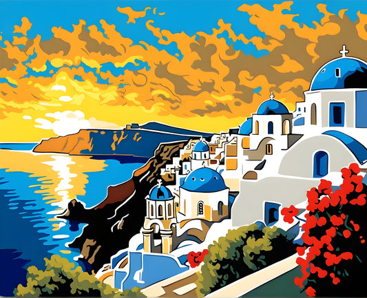 Greece Collection PD (3) - Santorini - Van-Go Paint-By-Number Kit