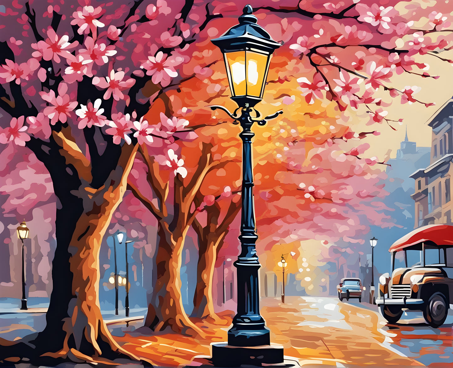 Blossom Street Lamp - Van-Go Paint-By-Number Kit