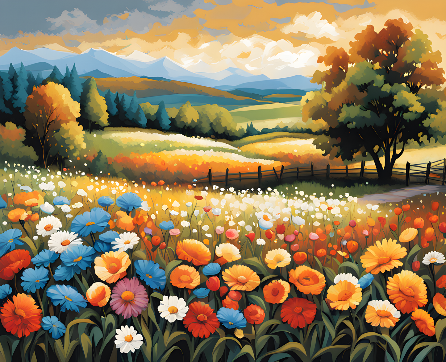 Summer Flowers (2) - Van-Go Paint-By-Number Kit