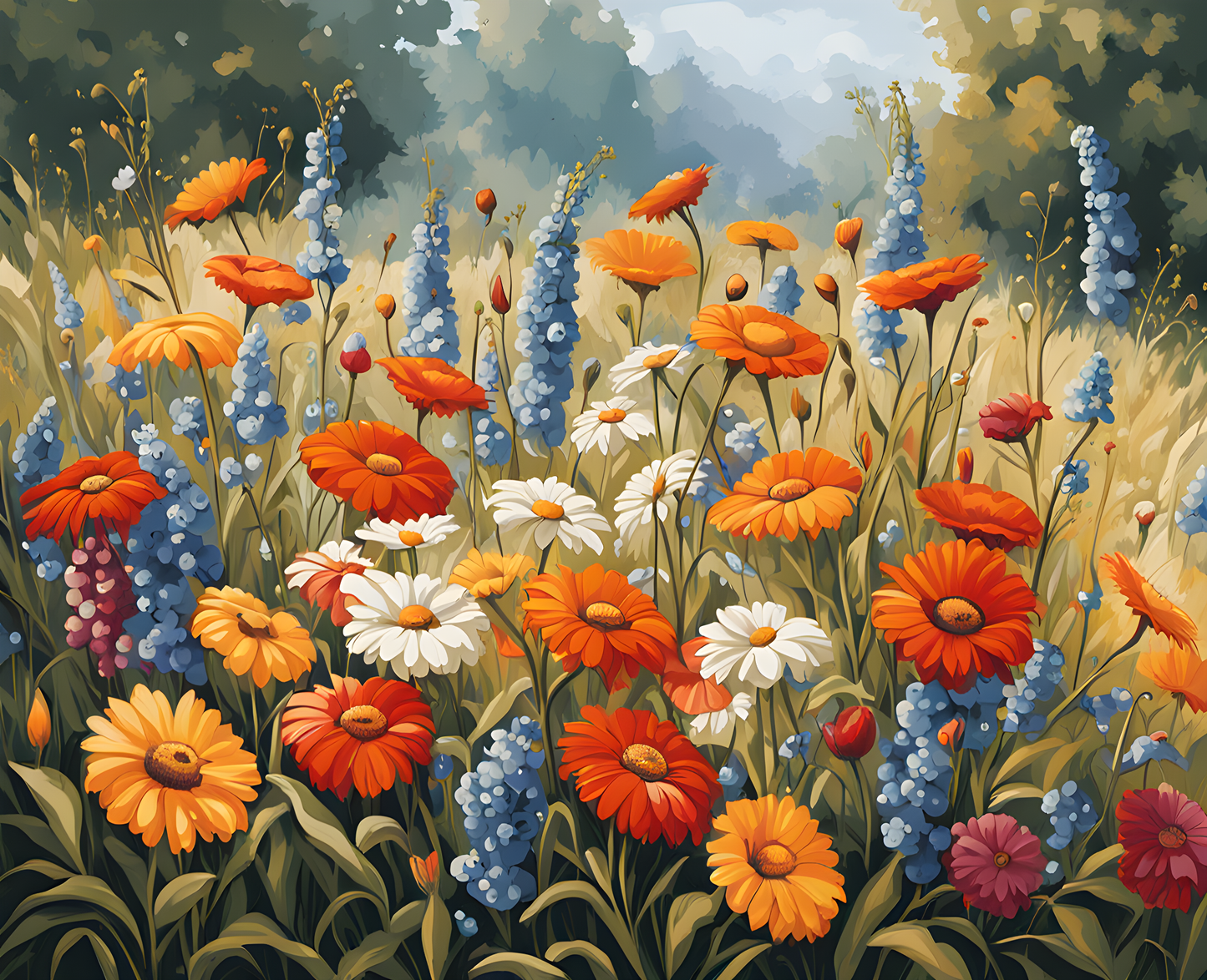 Summer Flowers (1) - Van-Go Paint-By-Number Kit