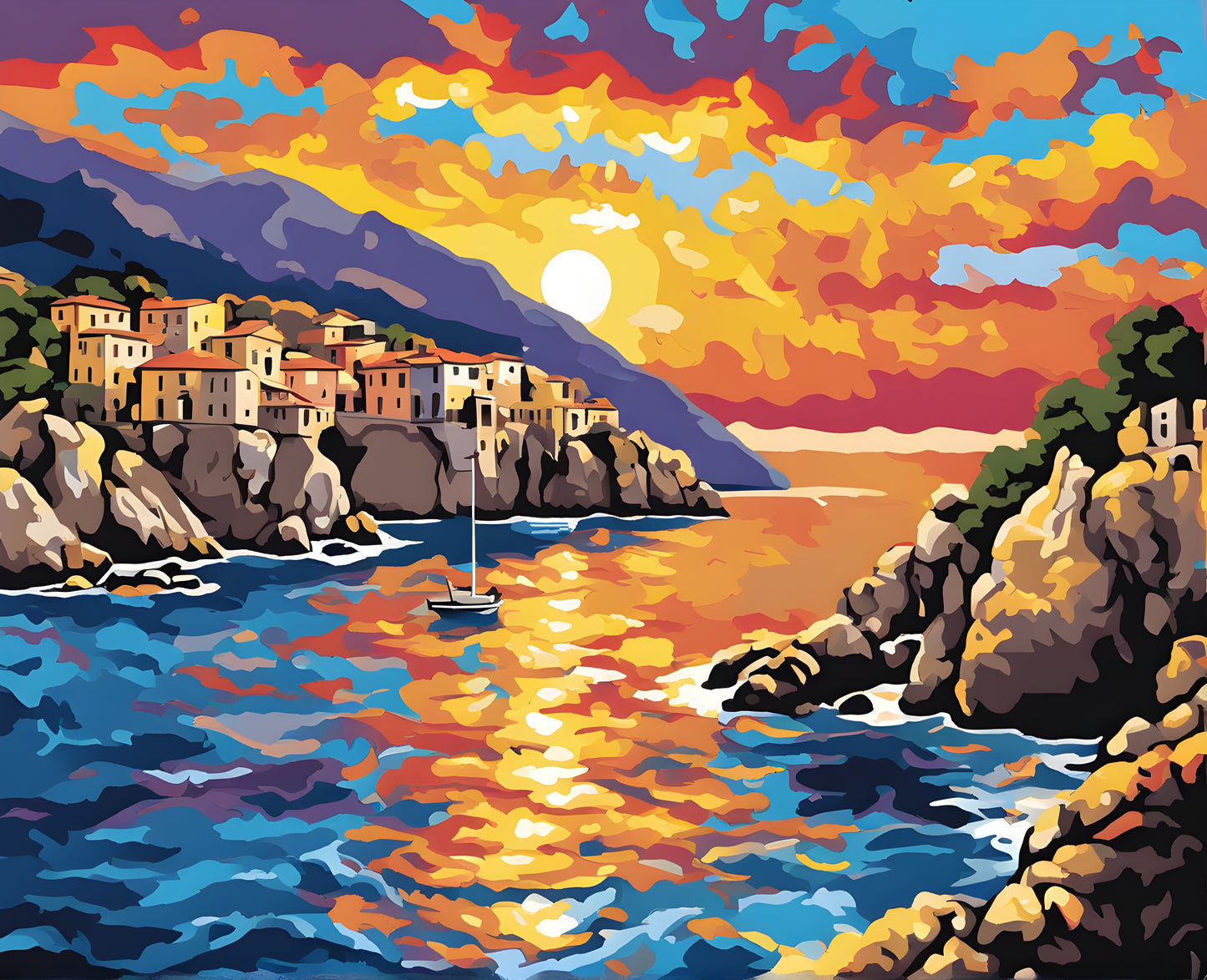 Sunset Collection OD (15) - Sunset in Corsica - Van-Go Paint-By-Number Kit