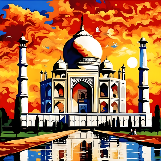 Taj Mahal, India (7) - at Sunset - Van-Go Paint-By-Number Kit