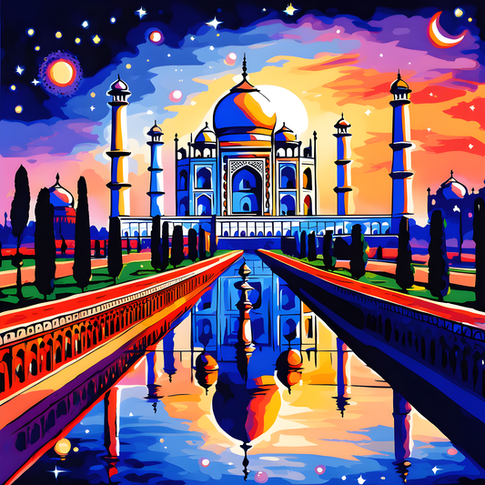 Taj Mahal, India (4) - at Starry Night - Van-Go Paint-By-Number Kit