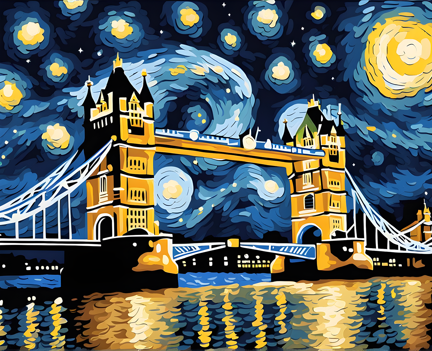 London Collection PD (10) - Tower Bridge Starry Night - Van-Go Paint-By-Number Kit