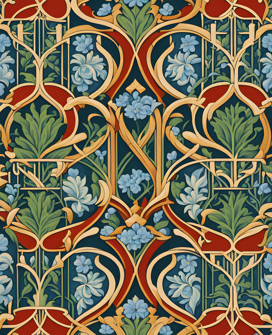 William Morris Style Collection PD (175) - Trellis - Fabric Pattern - Van-Go Paint-By-Number Kit