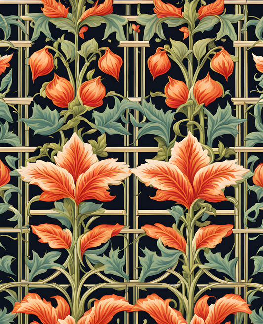 William Morris Style Collection PD (176) - Trellis - Fabric Pattern - Van-Go Paint-By-Number Kit