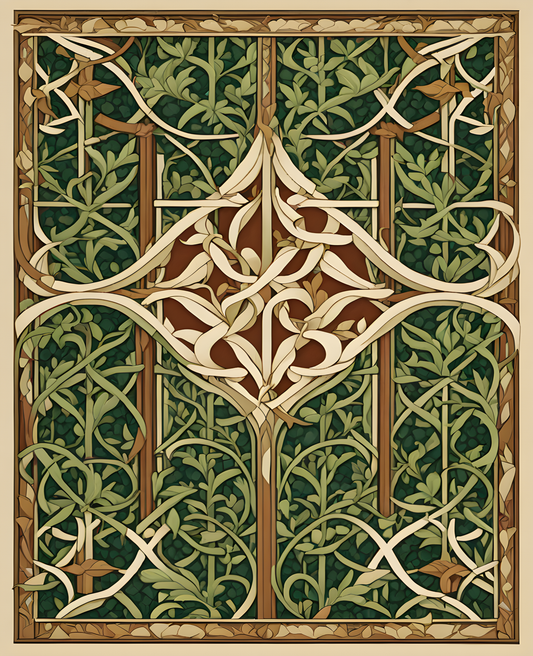 William Morris Style Collection PD (177) - Trellis - Fabric Pattern - Van-Go Paint-By-Number Kit