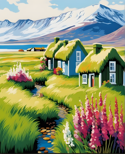 Iceland Collection PD (21) - Turf houses - Van-Go Paint-By-Number Kit