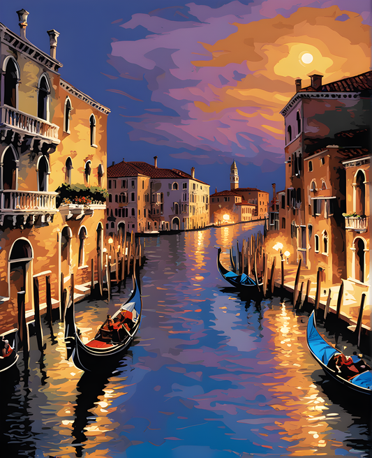 Venetian Canal at Twilight - Van-Go Paint-By-Number Kit