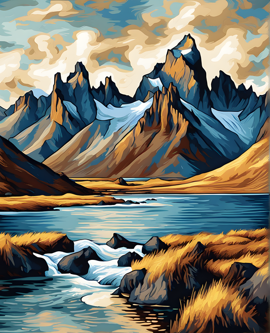 Iceland Collection PD (26) - Vestrahorn Mountain - Van-Go Paint-By-Number Kit