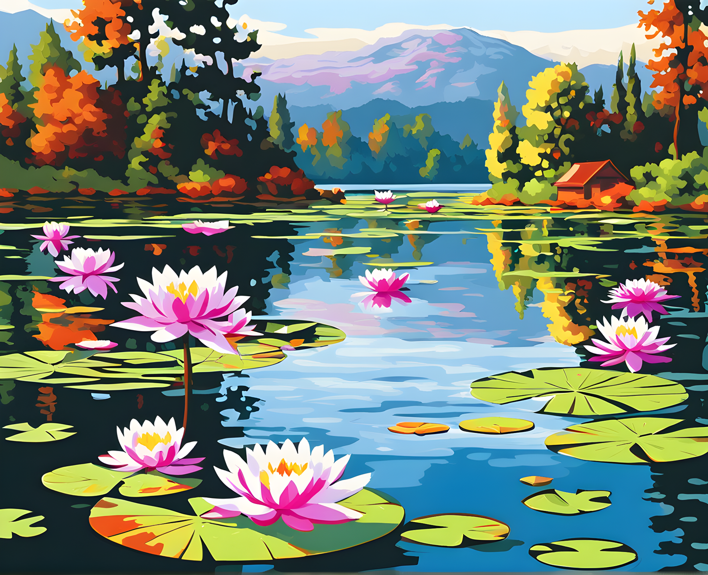 Water Lilies (4) - Van-Go Paint-By-Number Kit