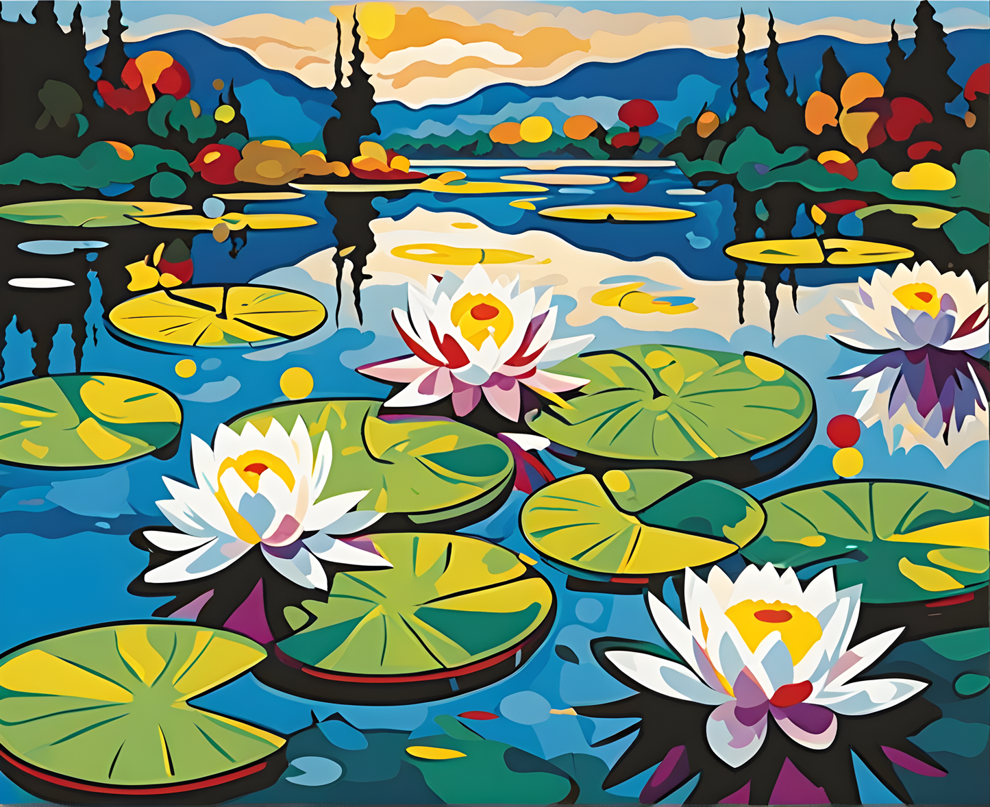 Water Lilies (3) - Van-Go Paint-By-Number Kit