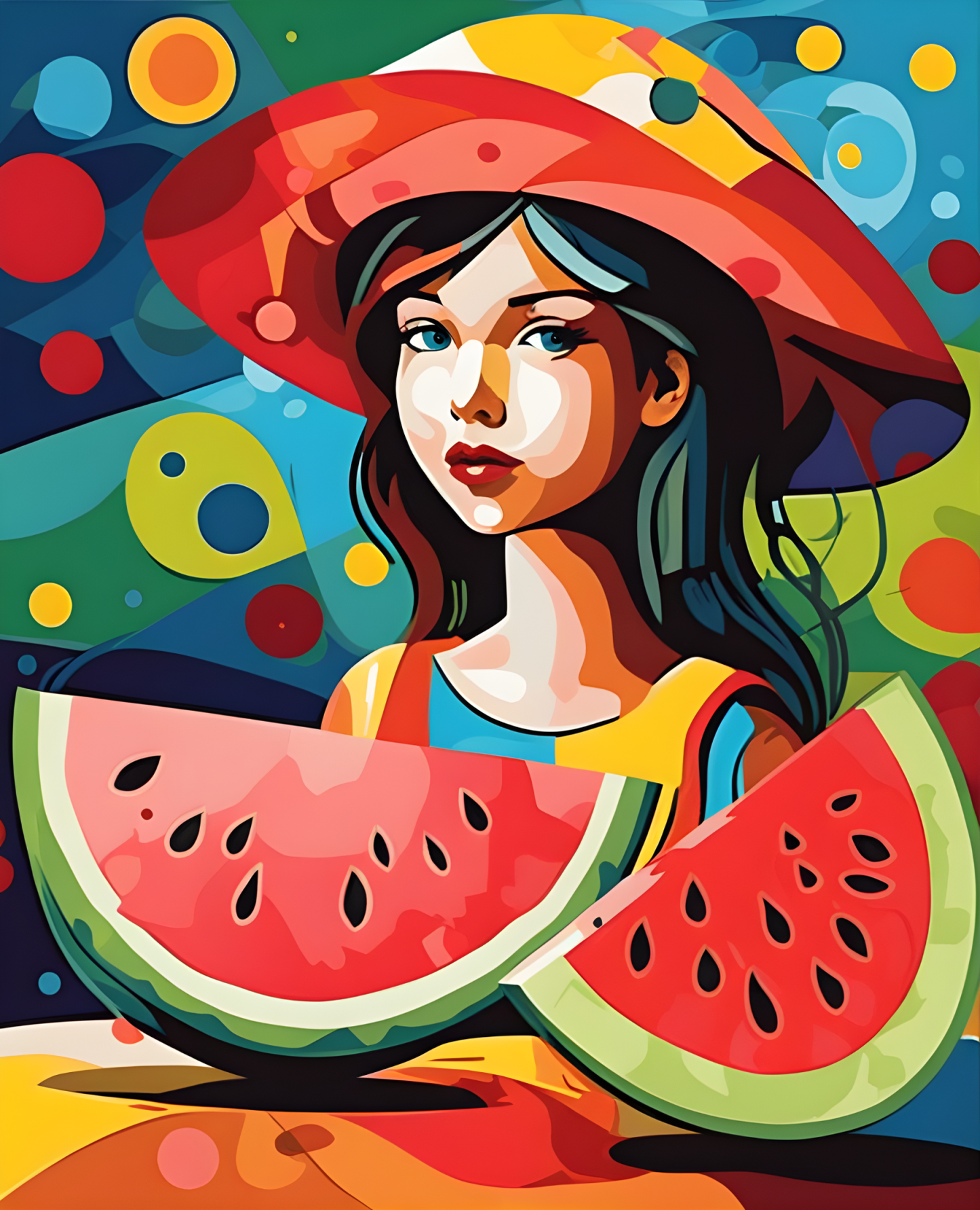 Watermelon girl PD (9) - Van-Go Paint-By-Number Kit