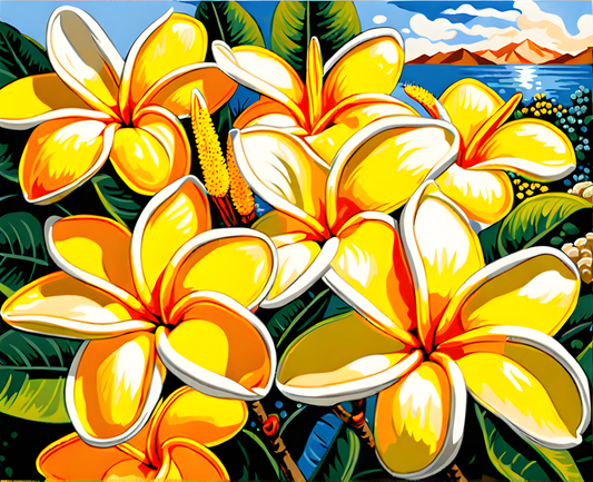 Yellow Plumeria (1) - Van-Go Paint-By-Number Kit