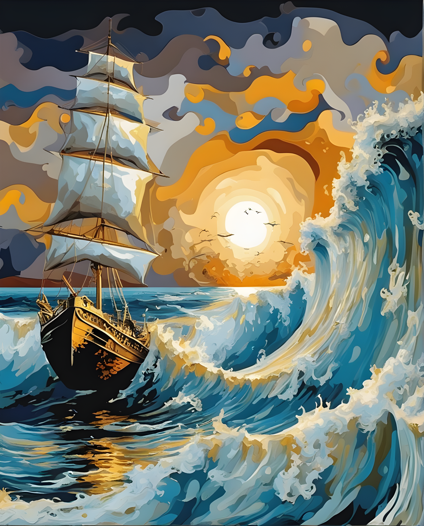 Wavy Ocean - Van-Go Paint-By-Number Kit