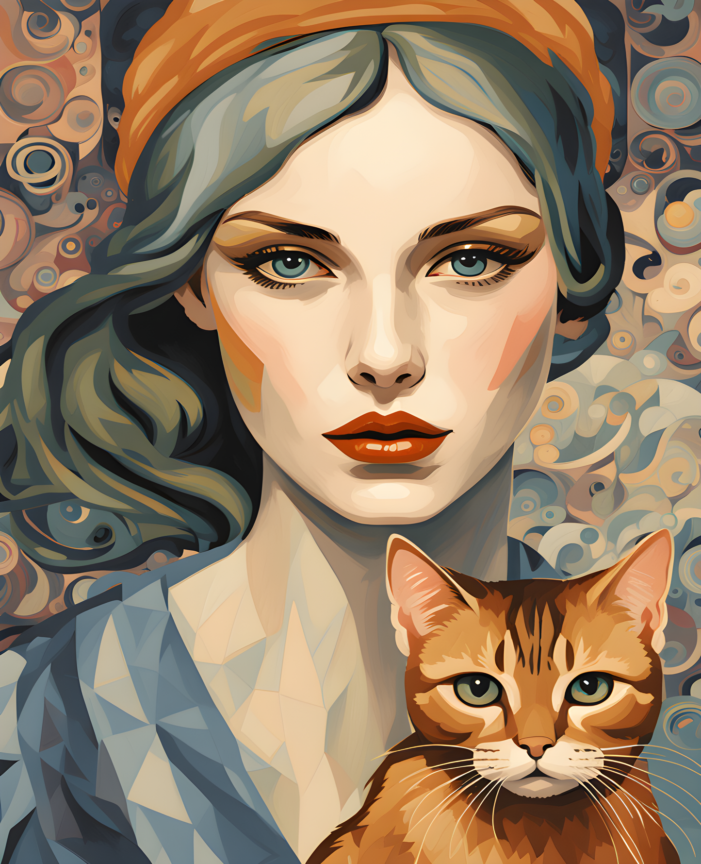 Woman and a Cat (5) - Van-Go Paint-By-Number Kit
