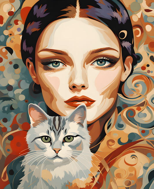 Woman and a Cat (7) - Van-Go Paint-By-Number Kit