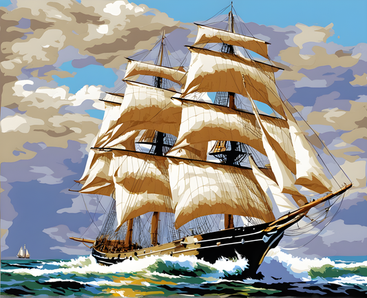 Sailing War Ship - Van-Go Paint-By-Number Kit