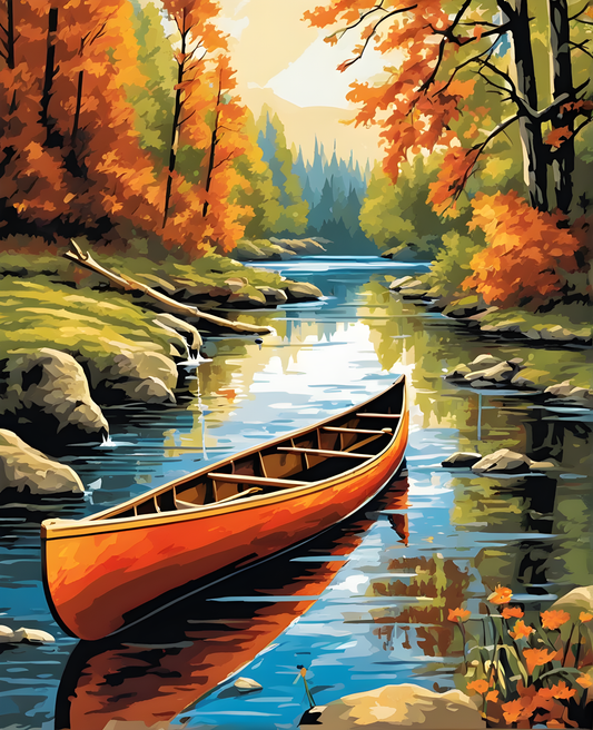 A Canoe in the River (2) - Van-Go Paint-By-Number Kit